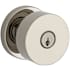 Baldwin Modern Single Cylinder Keyed Entry Door Knob Set with Modern Round Rose from the Reserve Collection Lifetime Polished Nickel