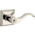 Baldwin Curve Right Handed Single Cylinder Keyed Entry Door Lever with Square Rose Lifetime Polished Nickel