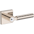 Baldwin Lake Forest Single Cylinder Keyed Entry Door Lever Set with Contemporary Square Rose from the Reserve Collection Lifetime Polished Nickel