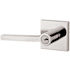 Baldwin Square Single Cylinder Keyed Entry Door Lever Set with Contemporary Square Rose Lifetime Polished Nickel