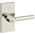 Baldwin Tube Single Cylinder Keyed Entry Door Lever Set with 5 Inch Rectangle Rose from the Reserve Collection Lifetime Polished Nickel