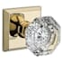 Baldwin Crystal Non-Turning Two-Sided Dummy Door Knob Set with Square Rose Lifetime Polished Brass