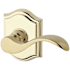Baldwin Curve Non-Turning Two-Sided Through-Door Dummy Door Lever Set from the Reserve Collection Lifetime Polished Brass