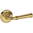 Baldwin Dunsmoor Non-Turning Two-Sided Dummy Door Lever Set with Recessed Round Rose from the Reserve Collection Lifetime Polished Brass