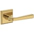 Baldwin Kingvale Non-Turning Two-Sided Dummy Door Lever Set with Traditional Square Rose from the Reserve Collection Lifetime Polished Brass
