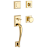 Baldwin Napa Dummy Handleset with Traditional Square Rose and Round Knob on Interior Lifetime Polished Brass