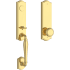 Baldwin New Hampshire Full Dummy One Piece Handleset with Non-Turning Dummy Interior Traditional Knob Lifetime Polished Brass