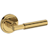 Baldwin Riddling Non-Turning One-Sided Dummy Door Lever with Stepped Round Rose from the Reserve Collection Lifetime Polished Brass