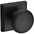 Baldwin Round Non-Turning One-Sided Dummy Door Knob with Square Rose Satin Black