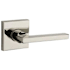 Baldwin Square Non-Turning One-Sided Dummy Door Lever with Square Rose Lifetime Polished Nickel