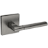 Baldwin L021 Passage Door Lever Set with R017 Rose from the Estate Collection Lifetime Graphite Nickel