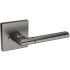 Baldwin L021 Privacy Door Lever Set with R017 Rose from the Estate Collection Lifetime Graphite Nickel
