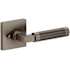 Baldwin Gramercy Knurled Privacy Door Lever Set with R017 Trim from the Estate Collection Lifetime Graphite Nickel
