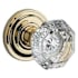 Baldwin Crystal Passage Door Knob with Round Rose Lifetime Polished Brass
