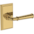 Baldwin Dunsmoor Passage Door Lever Set with Chamfered 5" Rose from the Reserve Collection Lifetime Polished Brass