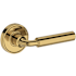 Baldwin La Conner Passage Door Lever Set with Recessed Round Rose from the Reserve Collection Lifetime Polished Brass