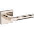 Baldwin Lake Forest Passage Door Lever Set with Contemporary Square Rose from the Reserve Collection Lifetime Polished Nickel