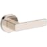 Baldwin Sharpewood Passage Door Lever Set with Contemporary Round Rose from the Reserve Collection Lifetime Polished Nickel