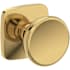 Baldwin Solvang Passage Door Knob Set with Soft Square Rose from the Reserve Collection Lifetime Polished Brass