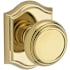Baldwin Traditional Passage Door Knob with Arch Rose Lifetime Polished Brass