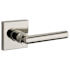 Baldwin Tube Passage Leverset with Contemporary Square Rose Lifetime Polished Nickel