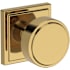 Baldwin Vashon Passage Door Knob Set with Stepped Square Rose from the Reserve Collection Lifetime Polished Brass
