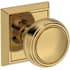 Baldwin Bremerton Privacy Door Knob Set with Chamfered Square Rose from the Reserve Collection Lifetime Polished Brass