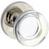 Baldwin Contemporary Crystal Privacy Door Knob Set with Contemporary Round Rose from the Reserve Collection Lifetime Polished Nickel