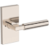 Baldwin Lake Forest Privacy Door Lever Set with Contemporary 5" Rose from the Reserve Collection Lifetime Polished Nickel