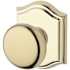 Baldwin Round Privacy Door Knob with Arch Rose Lifetime Polished Brass