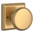 Baldwin Round Privacy Door Knob with Square Rose Lifetime Satin Brass