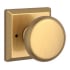 Baldwin Round Privacy Door Knob with Square Rose Lifetime Satin Brass