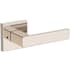 Baldwin Sharpewood Privacy Door Lever Set with Contemporary Square Rose from the Reserve Collection Lifetime Polished Nickel