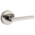 Baldwin Square Privacy Leverset with Contemporary Round Rose Lifetime Polished Nickel