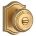 Baldwin Traditional Privacy Door Knob with Arch Rose Lifetime Satin Brass