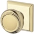 Baldwin Traditional Privacy Door Knob with Square Rose Lifetime Polished Brass