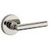 Baldwin Tube Privacy Leverset with Contemporary Round Rose Lifetime Polished Nickel