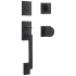 Baldwin La Jolla Sectional Single Cylinder Keyed Entry Handleset with Interior Contemporary Knob Satin Black