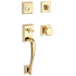 Baldwin Napa Standard C Keyway Single Cylinder Keyed Entry Handleset with Traditional Square Rose and Round Knob on Interior Lifetime Polished Brass