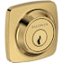 Baldwin Soft Square Solid Brass Single Cylinder Keyed Entry Deadbolt from the Reserve Collection Lifetime Polished Brass