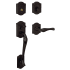 Baldwin Right Handed Bethpage Full Dummy Sectional Handleset with Bethpage Interior Lever Distressed Oil Rubbed Bronze