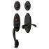 Baldwin Right Handed Landon Double Cylinder Two Point Handleset with Wave Interior Lever Distressed Oil Rubbed Bronze