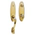 Baldwin Blakely One Piece Single Cylinder Keyed Entry Handleset with 5025 Interior Knob from the Estate Collection Lifetime Polished Brass