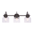 Bellevue Ridge 3 Light 24" Wide Vanity Light with Clear Glass Shades Black