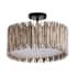 Bellevue 3 Light 16" Wide Semi-Flush Drum Ceiling Fixture Wood