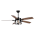 Bellevue 52" 5 Blade Indoor Ceiling Fan with Clear Glass Drum Shade Black