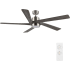 Bellevue Aurelius 54" 5 Blade Indoor Smart LED Ceiling Fan with Remote Control Brushed Nickel / Gray