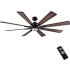 Bellevue Aurelius 72" 8 Blade Indoor Smart LED Ceiling Fan with Remote Control Black / Walnut