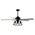 Bellevue 52" 5 Blade Indoor Ceiling Fan with Seedy Glass Shades Black