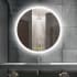 Bellevue Haley 36" Diameter Contemporary Circular Aluminum Frameless Bathroom Wall Mirror with LED Lighting N/A